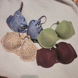 Lot of 4 bras from Victoria's Secret and Target.